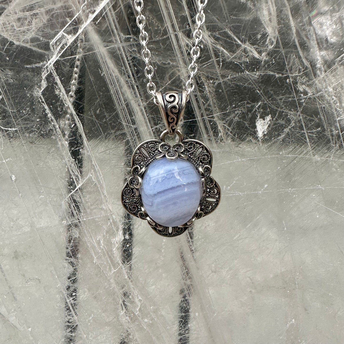 Blue Lace Pendant & Ring