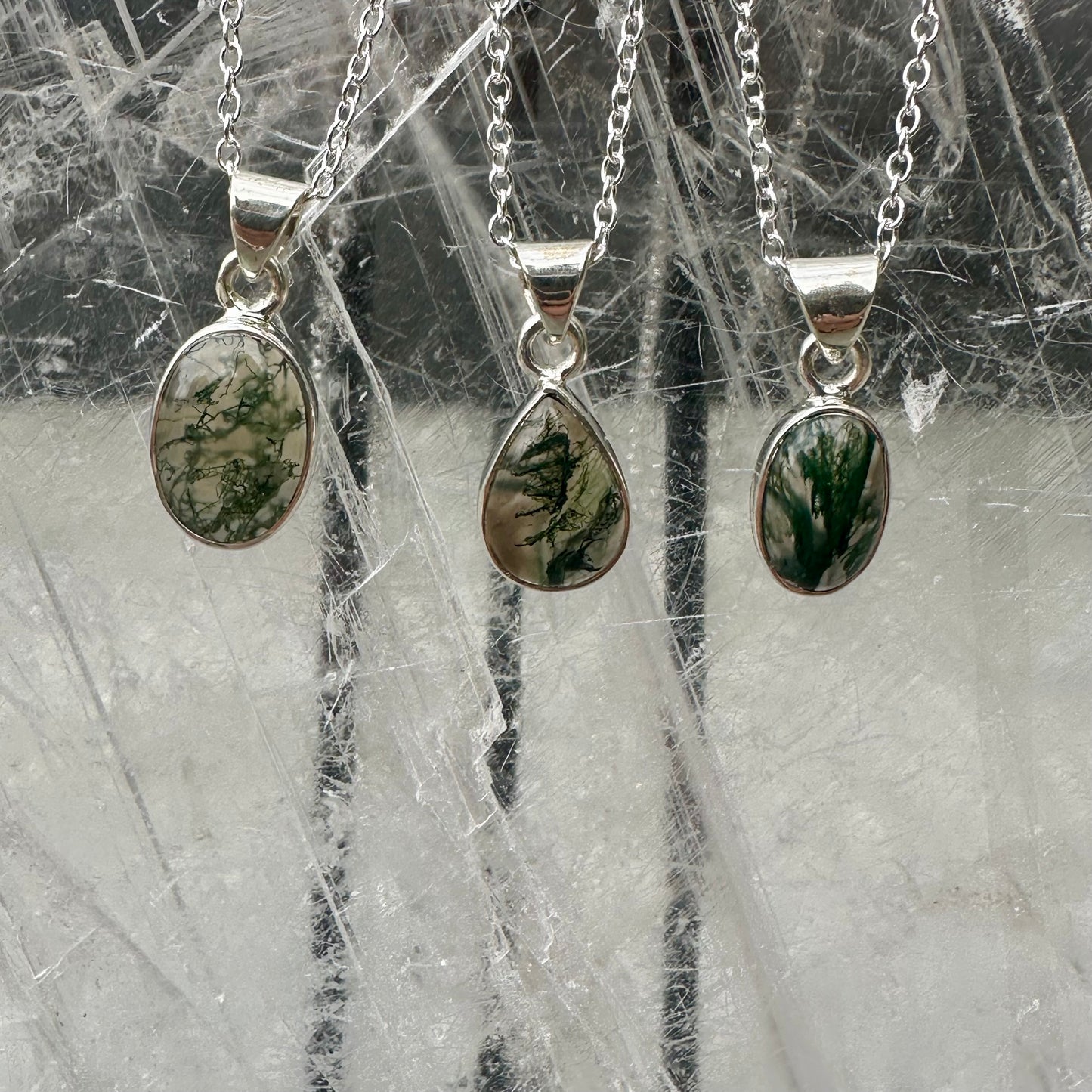 Moss Agate Mini Pendants