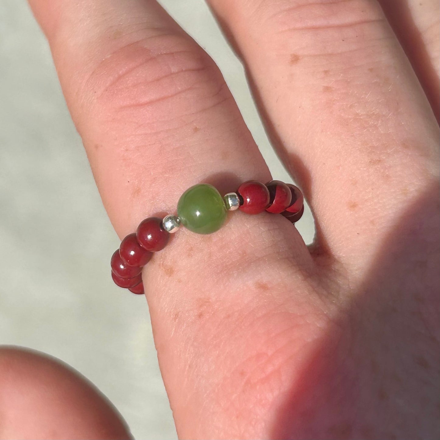 Cinnabar Beaded Ring