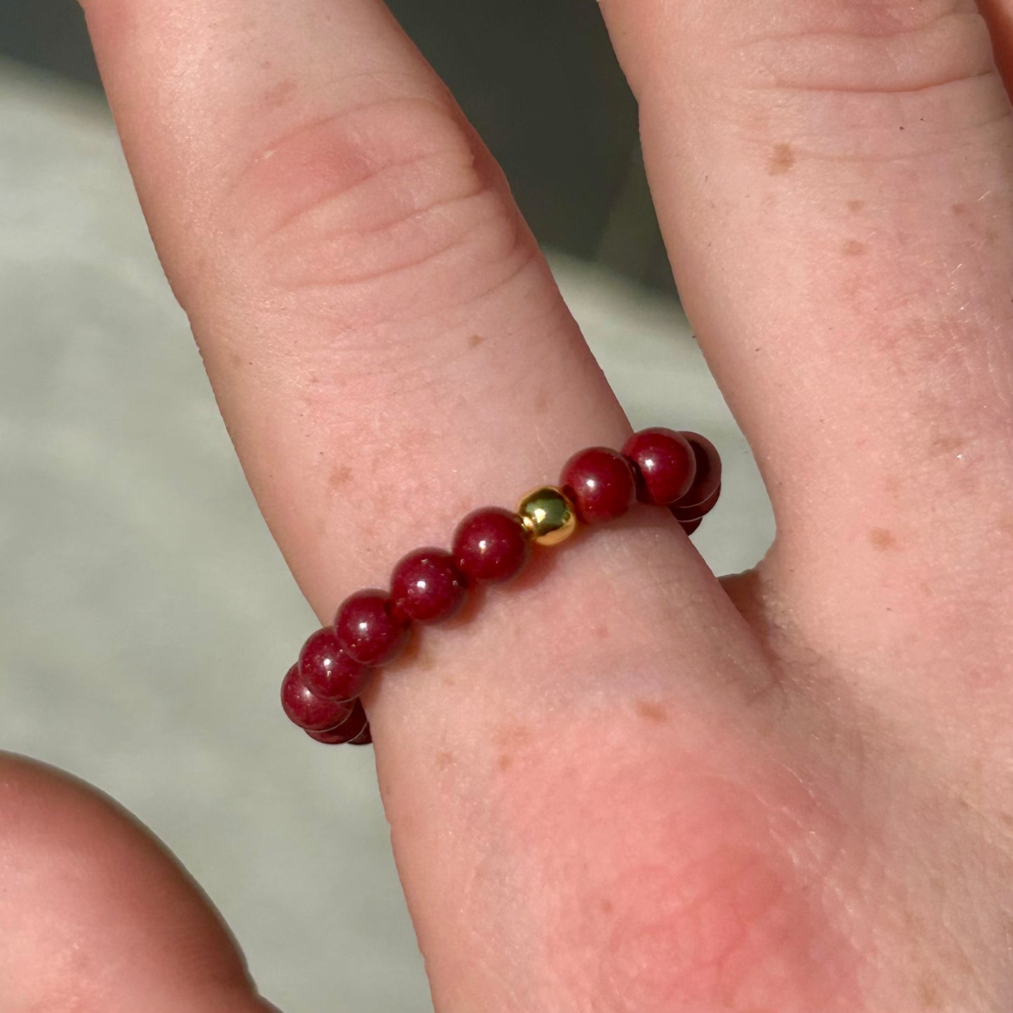 Cinnabar Beaded Ring