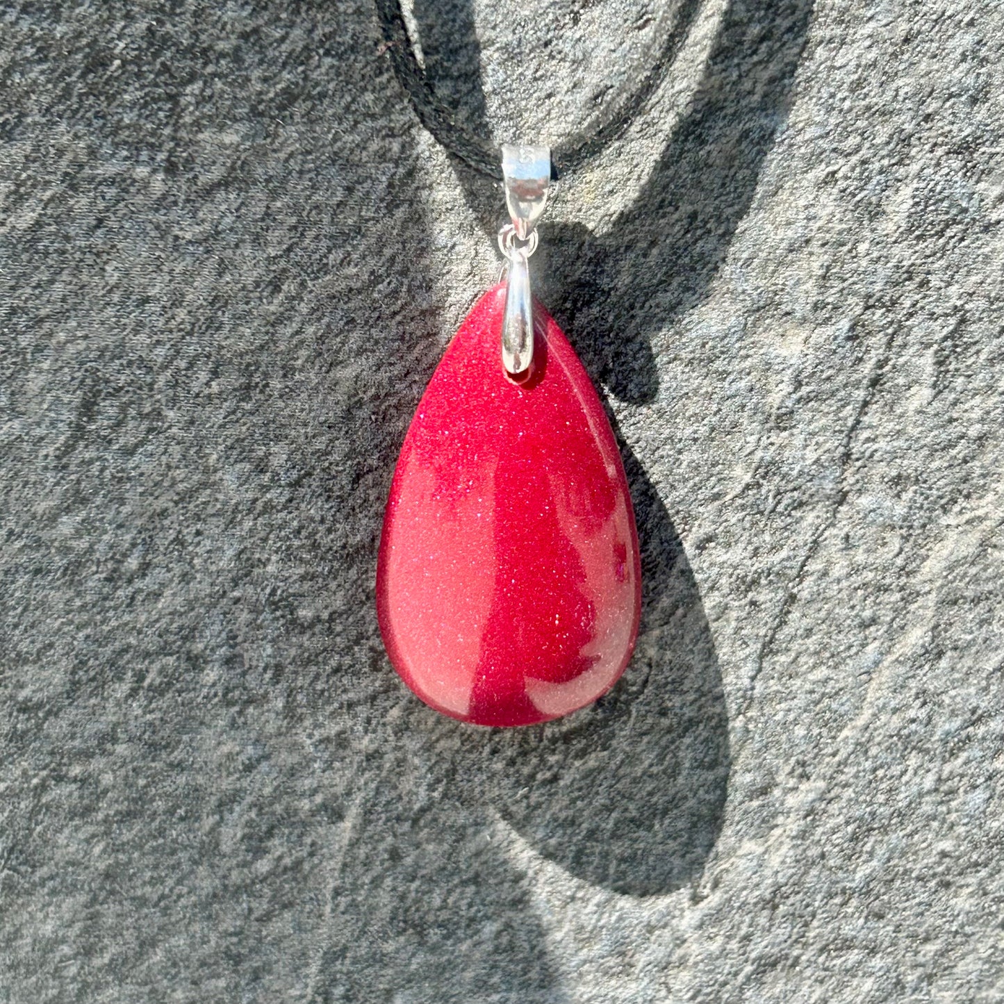 Cinnabar Tear Drop Pendants