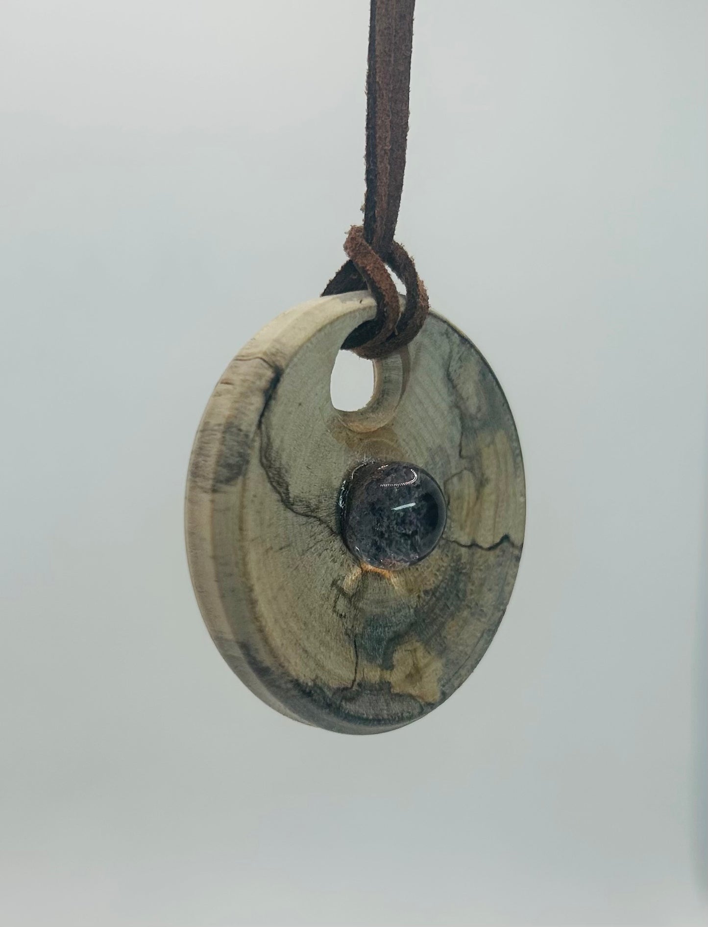 Garden Quartz Wooden Worry Pendant
