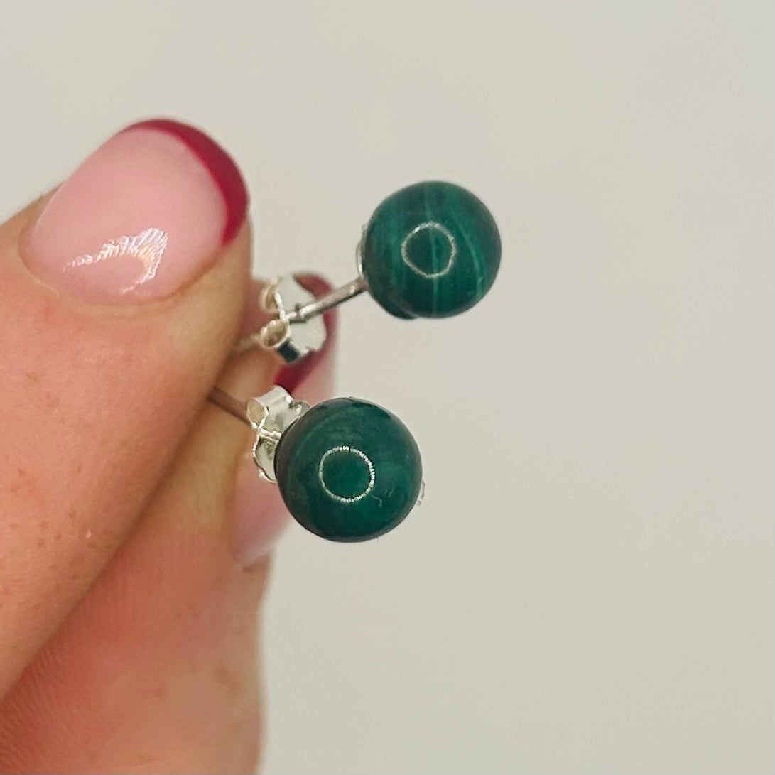 Malachite Stud Earrings