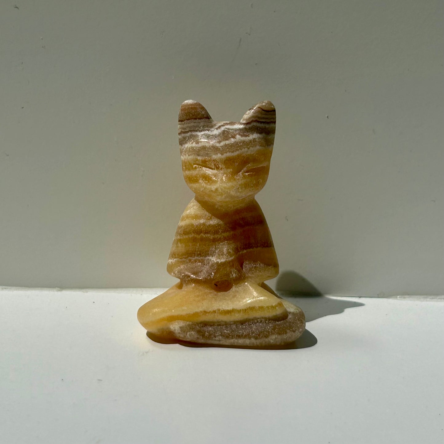 Orange Calcite Cats Carving