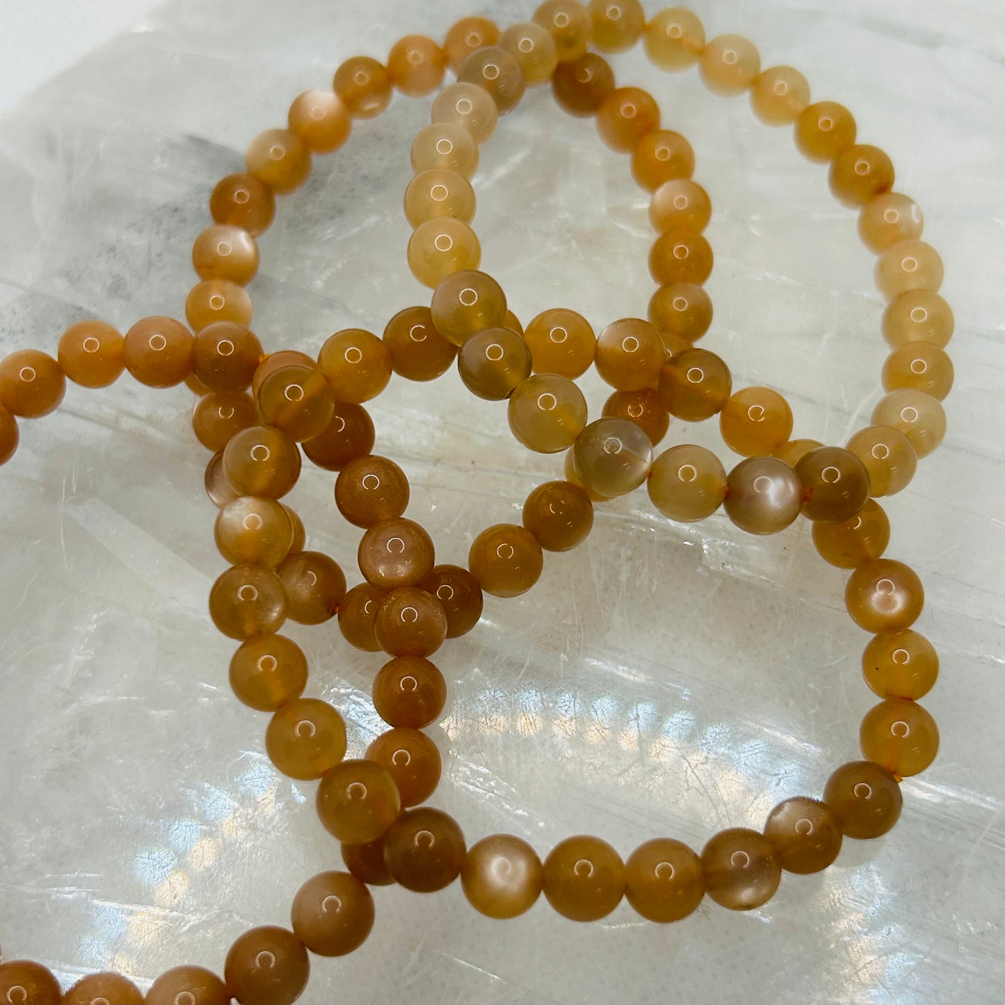 Peach Moonstone 6mm Bracelet