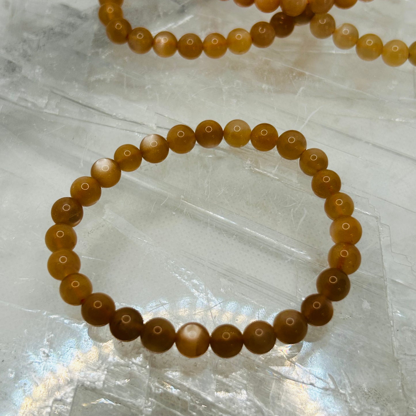 Peach Moonstone 6mm Bracelet