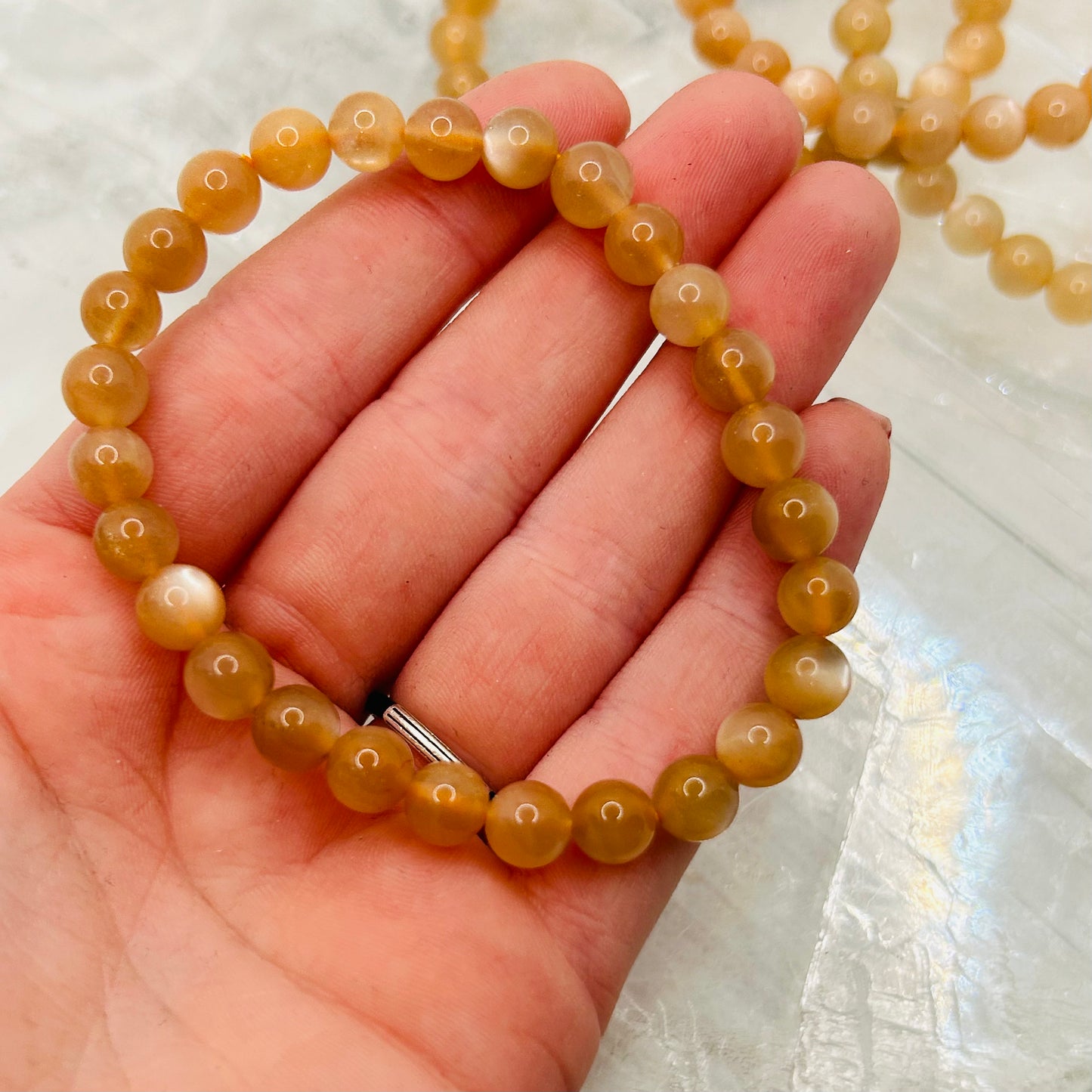 Peach Moonstone 6mm Bracelet