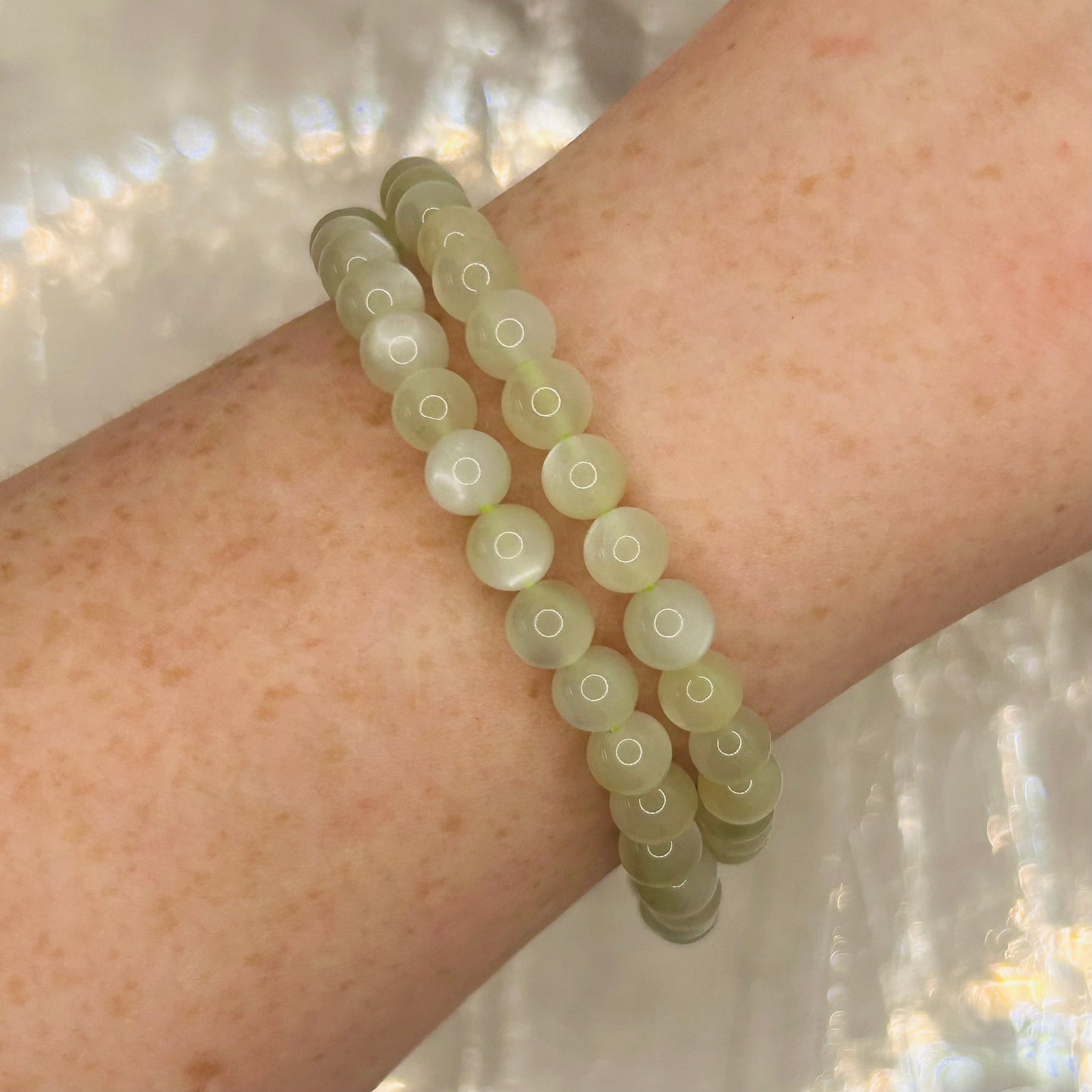 Green Moonstone 6mm Bracelet