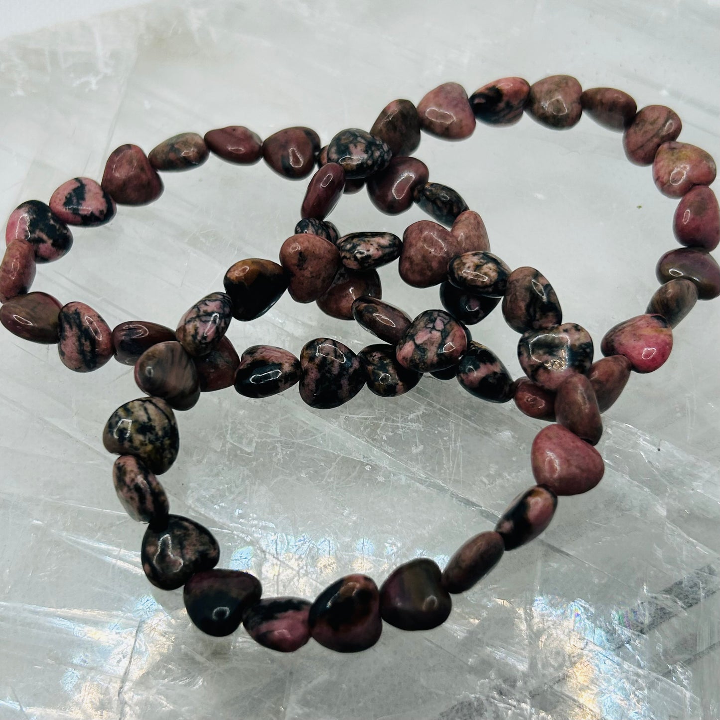 Heart Rhodonite Bracelet