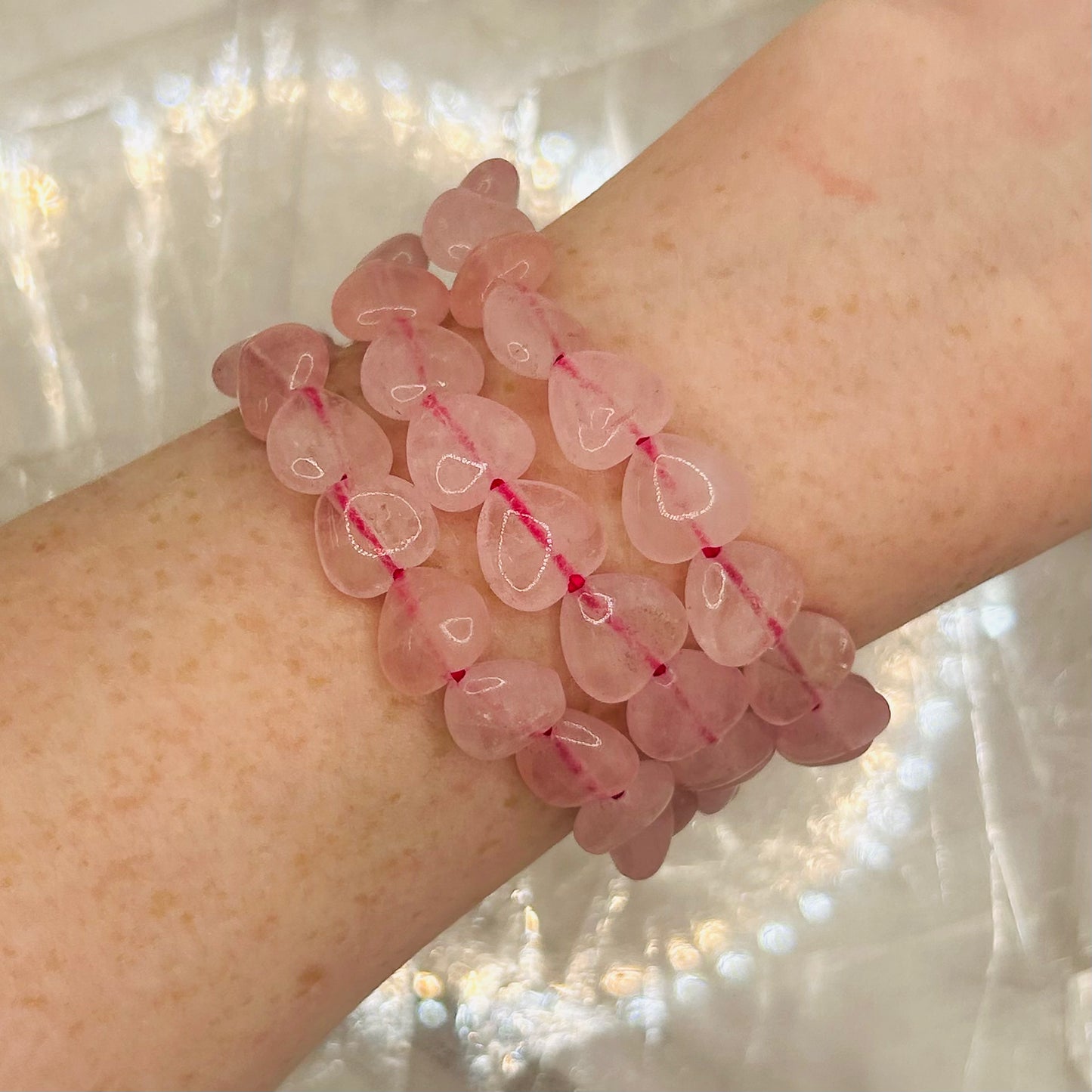 Heart Rose Quartz Bracelet