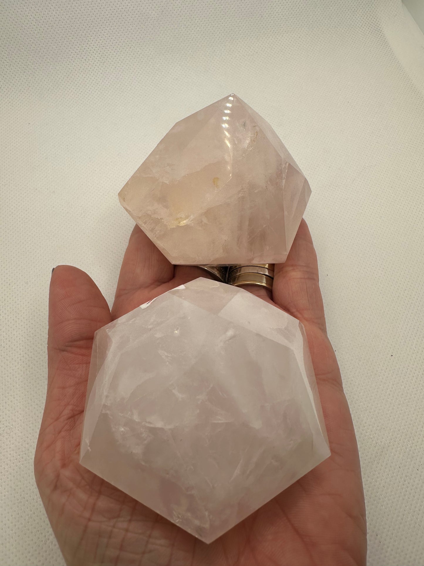 Rose Quartz Dimond Carving