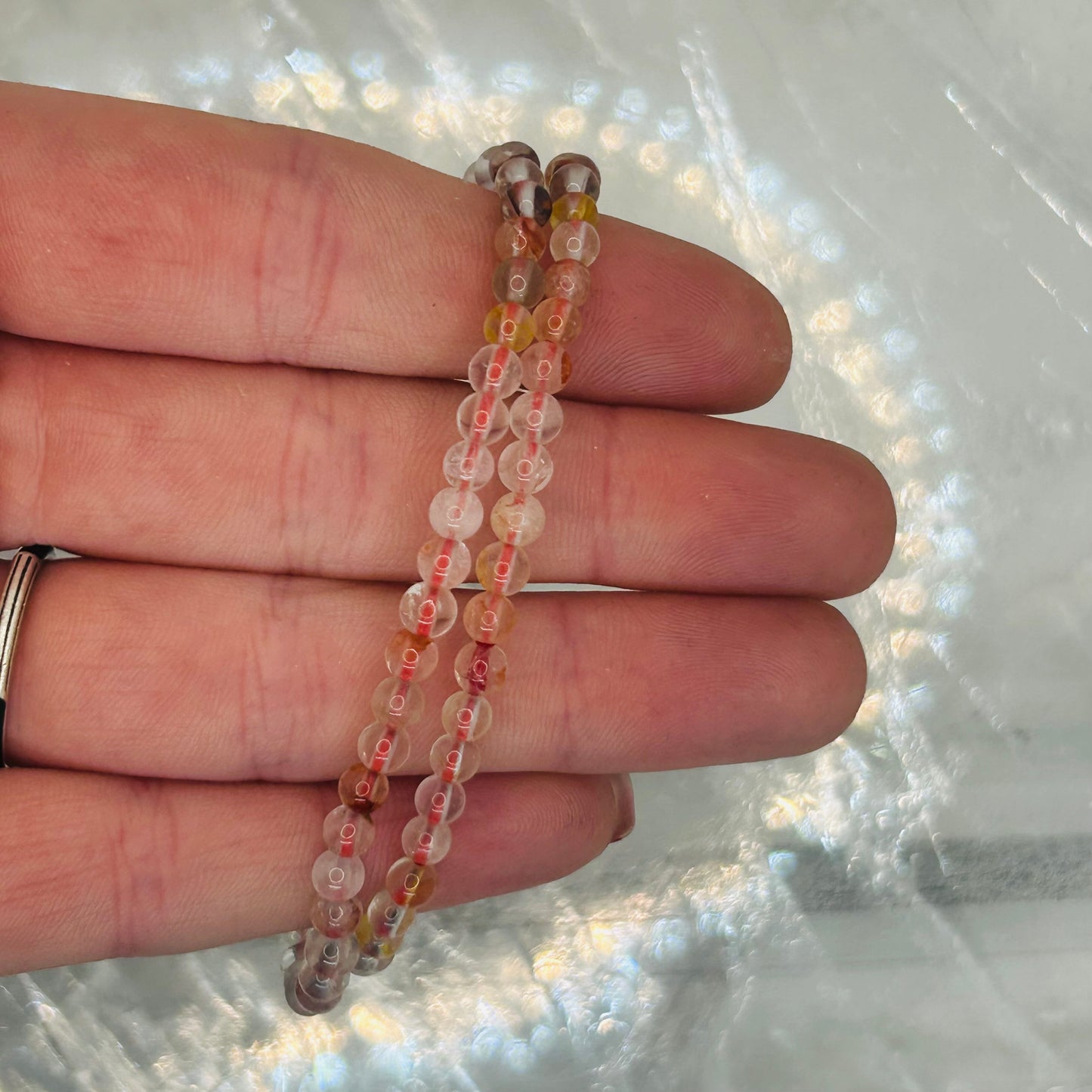 Fire Quartz, 4mm Bracelet