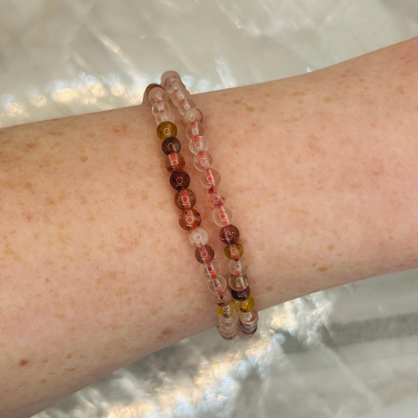 Fire Quartz, 4mm Bracelet