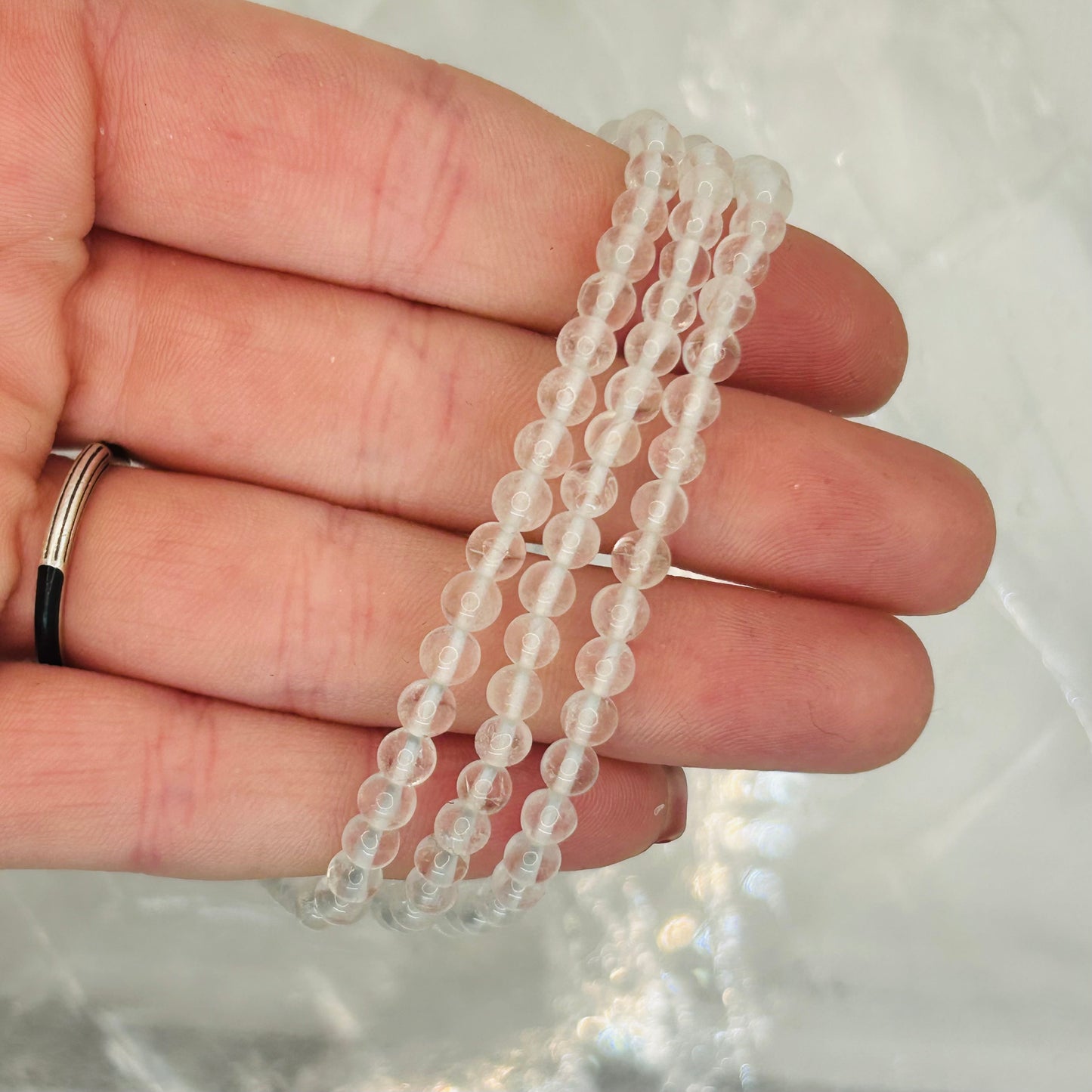 Clear Quartz, 4mm Bracelet