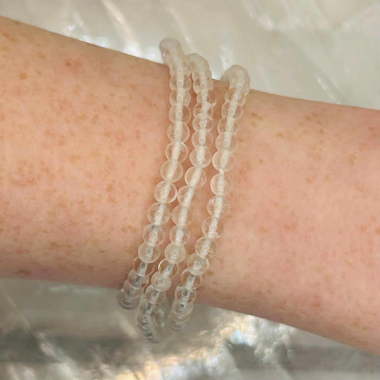 Clear Quartz, 4mm Bracelet