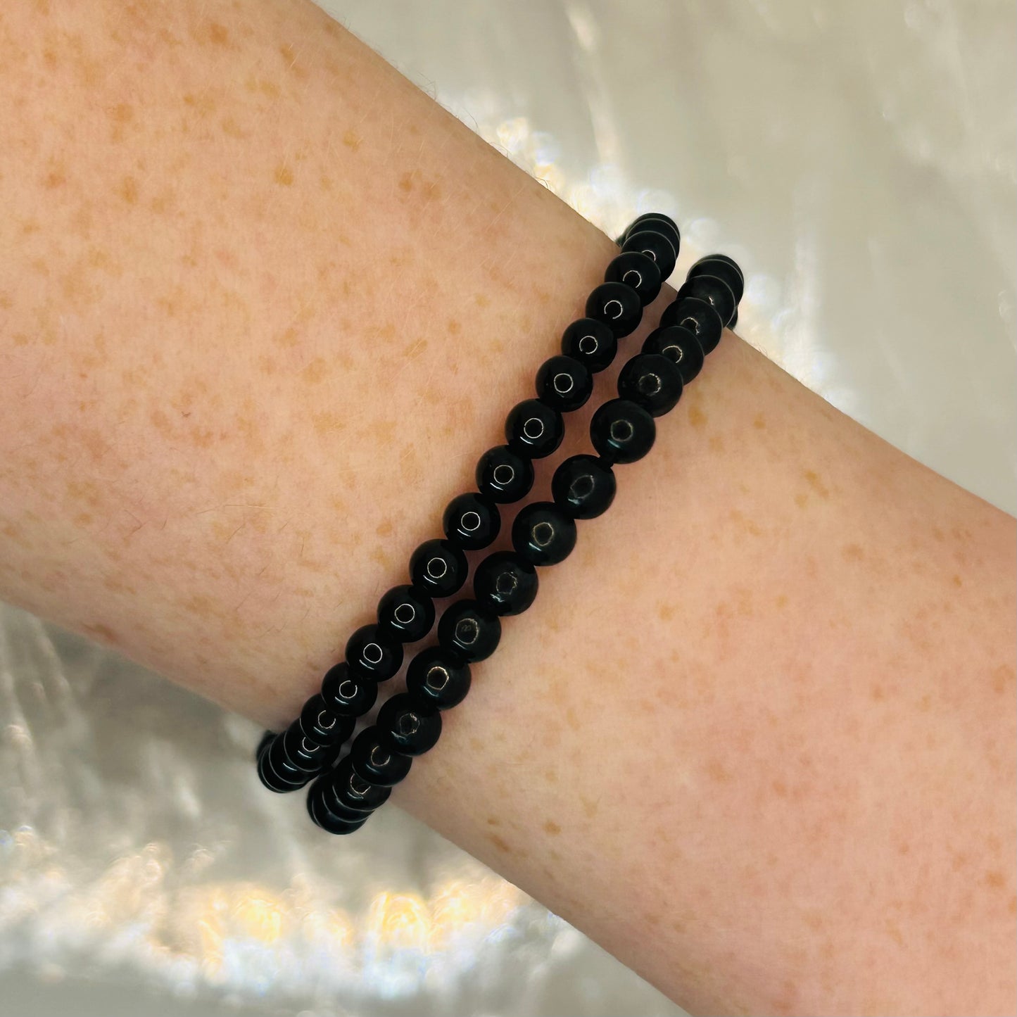 Black Tourmaline, 4mm Bracelet