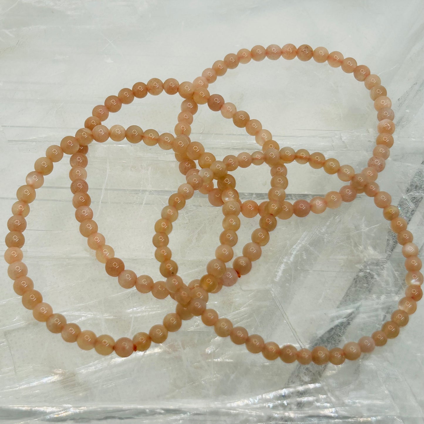 Peach Moonstone, 4mm Bracelet