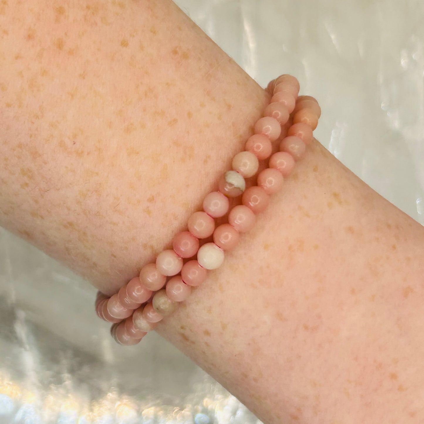 Pink Opal, 4mm Bracelet