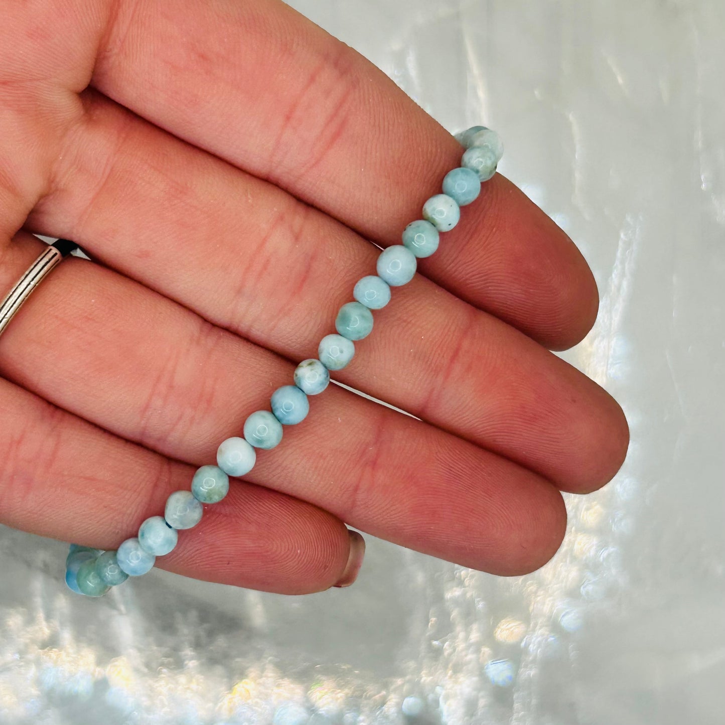 Larimar, High Grade, 4mm Bracelet