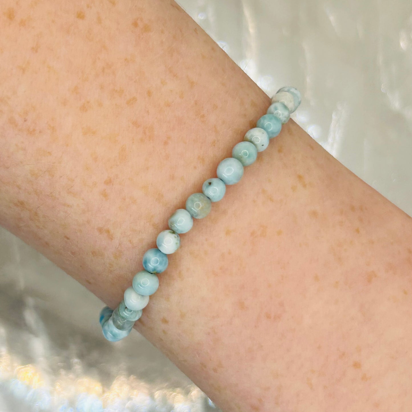 Larimar, High Grade, 4mm Bracelet