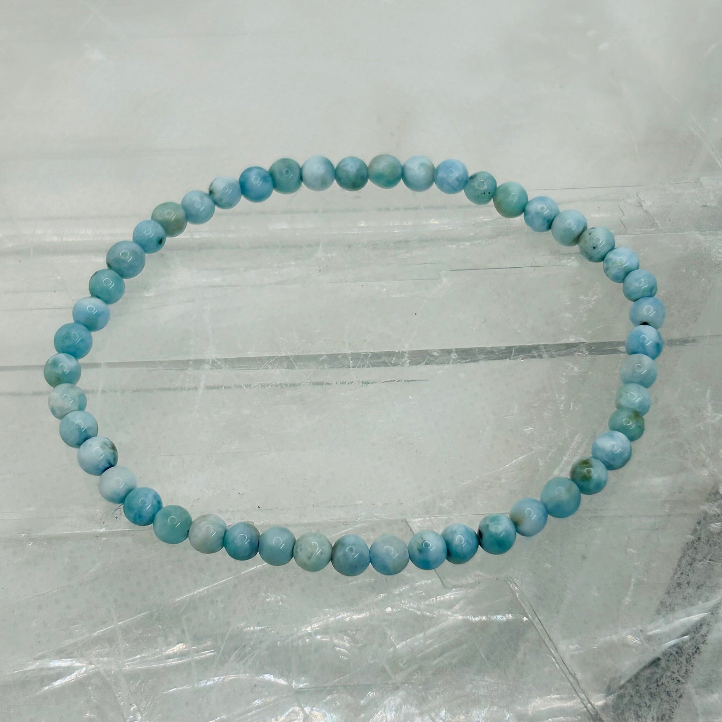 Larimar, High Grade, 4mm Bracelet