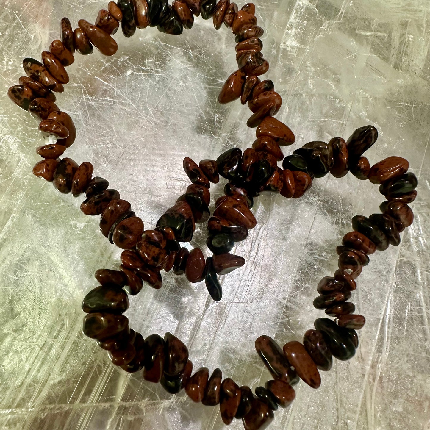 Red Tigers Eye Chipped Bracletes