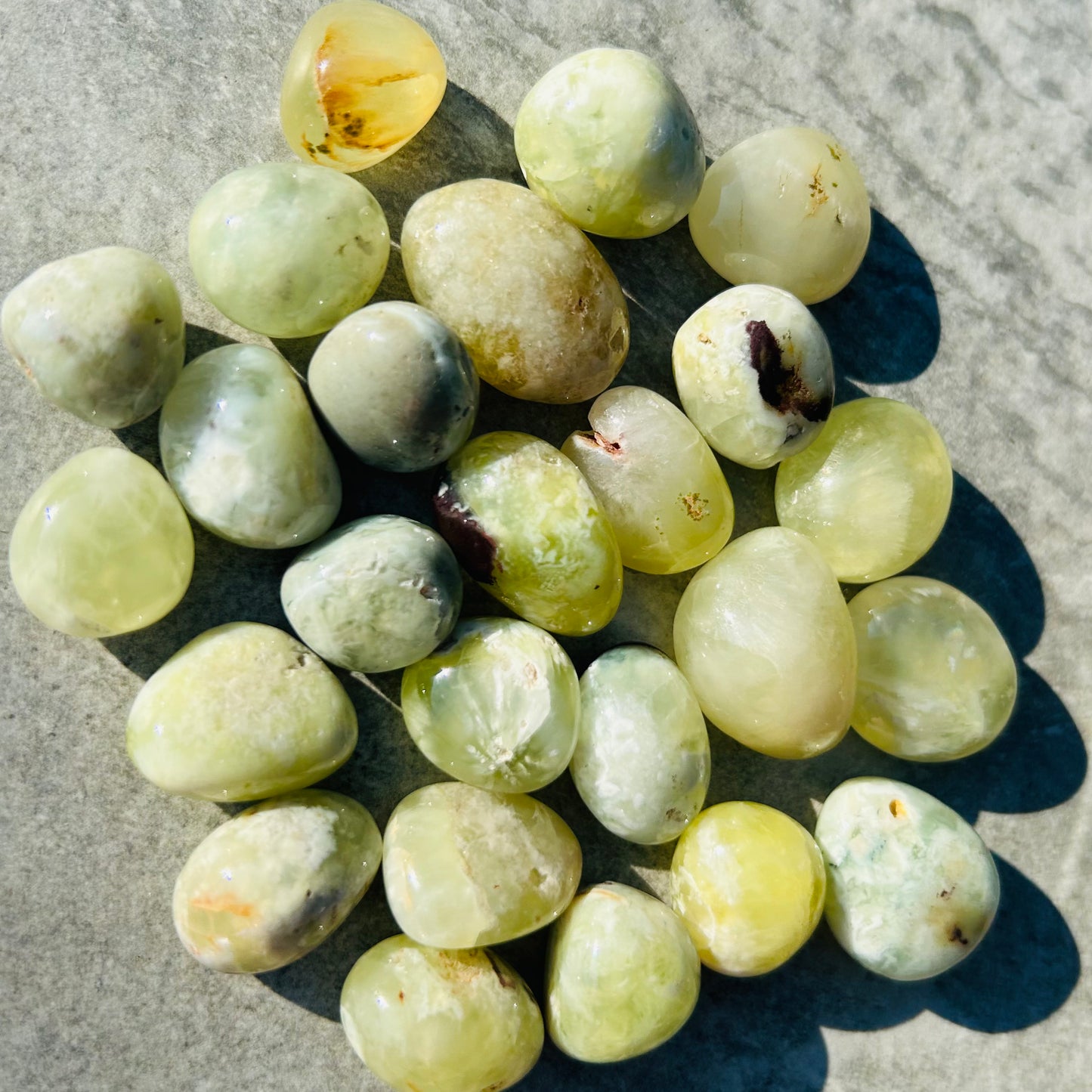 Golden Prehnite Tumbles