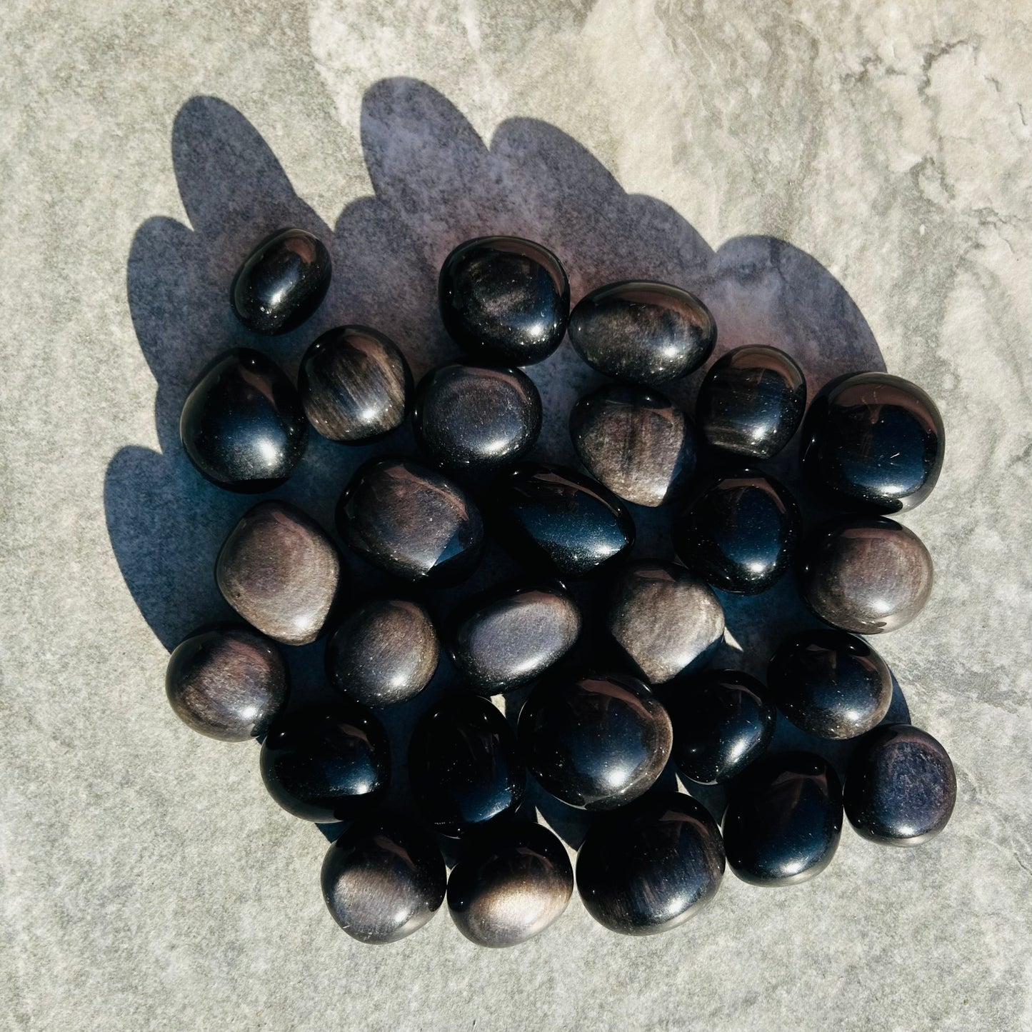 Silver Sheen Obsidian Tumbles