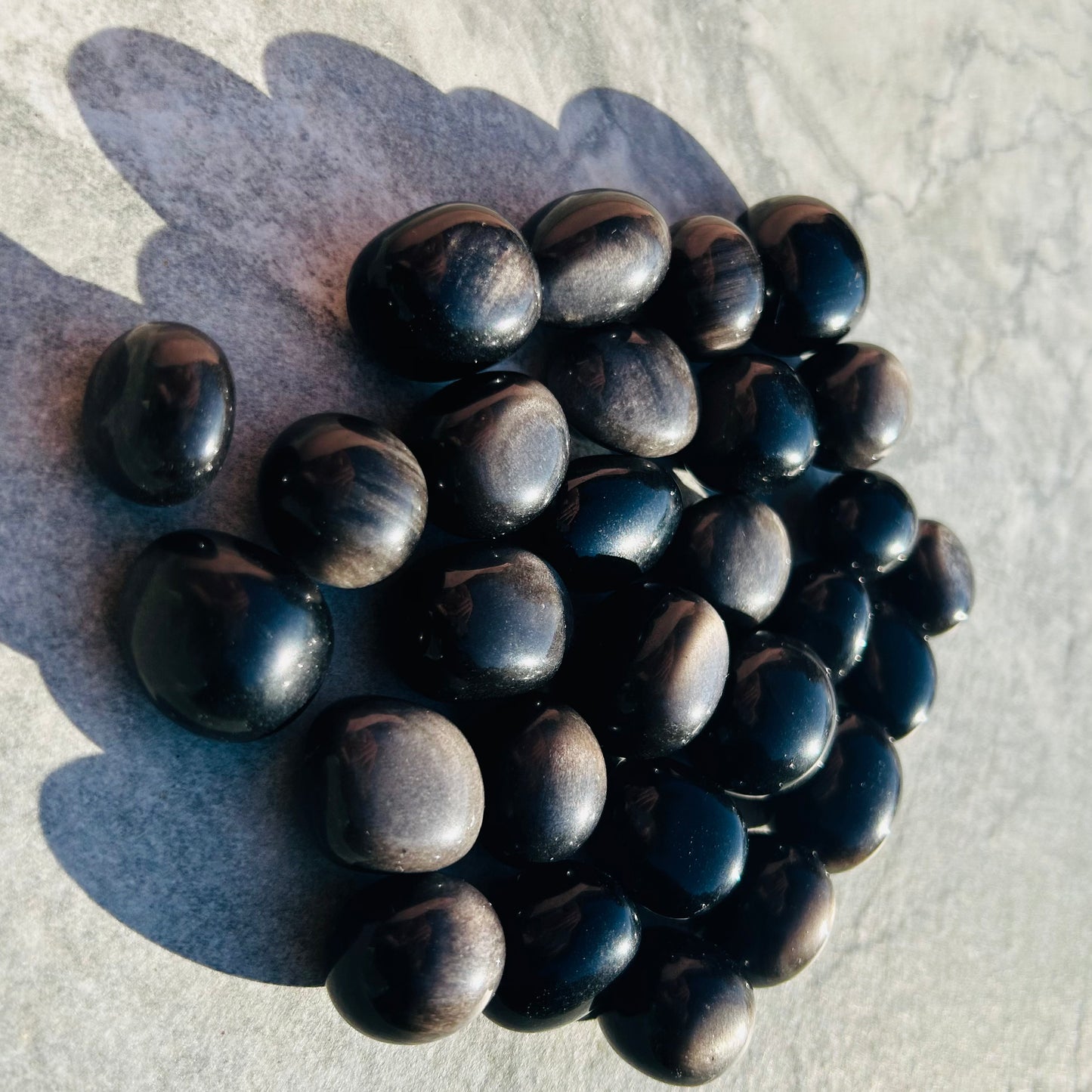 Silver Sheen Obsidian Tumbles