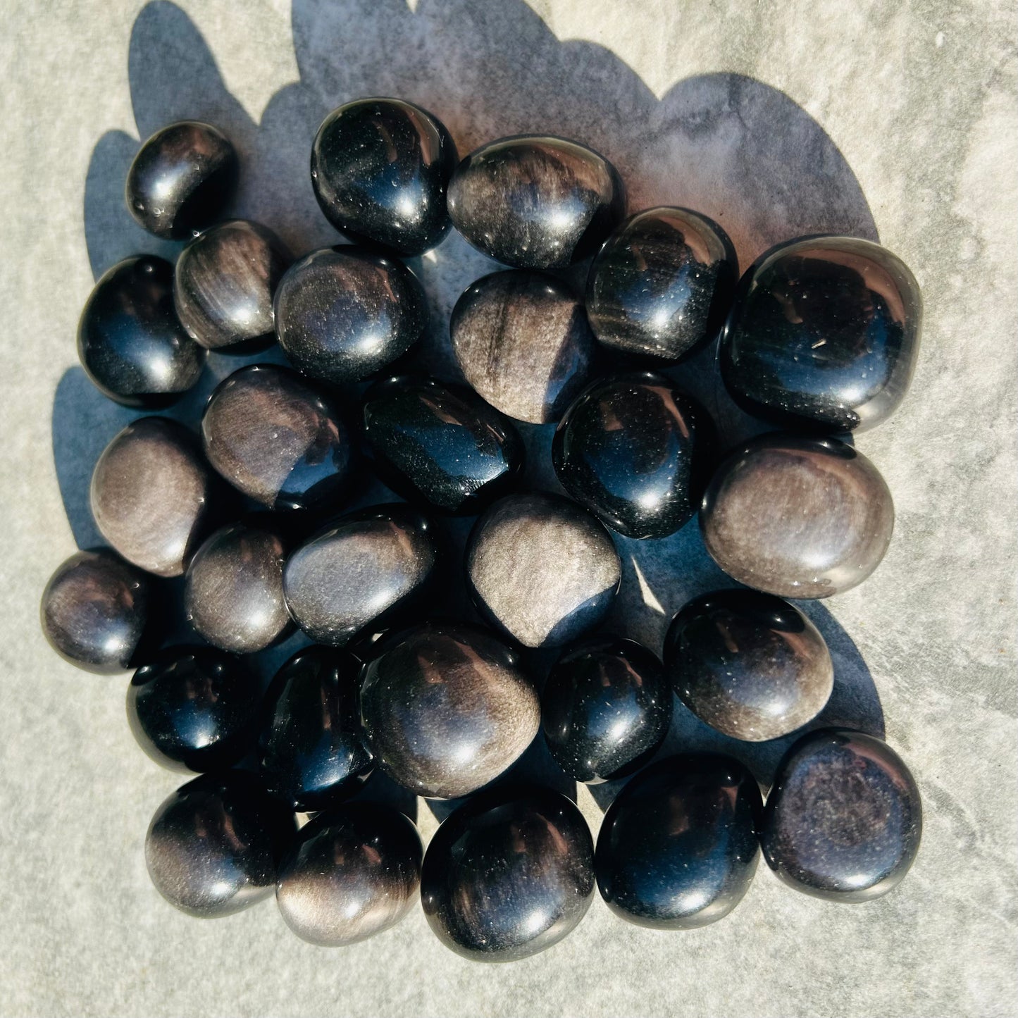 Silver Sheen Obsidian Tumbles