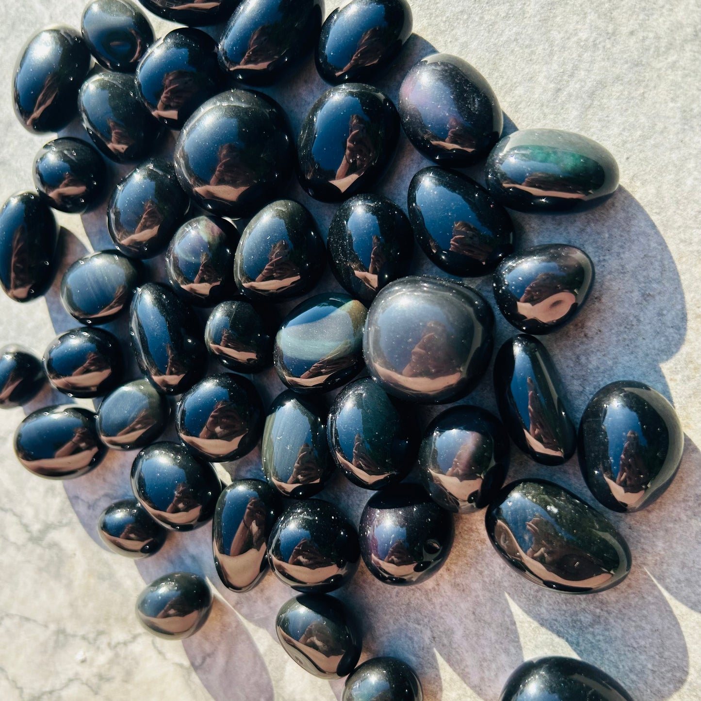 Rainbow Sheen Obsidian Tumbles