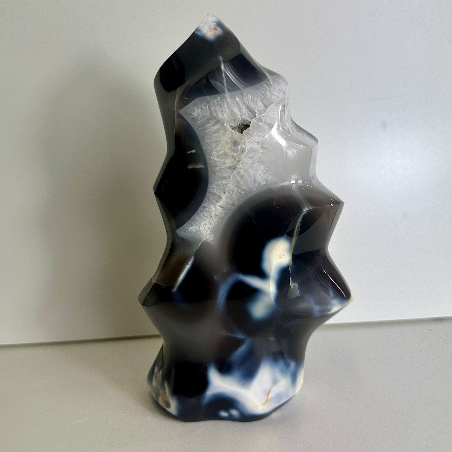 Orca Agate & Quartz Flames