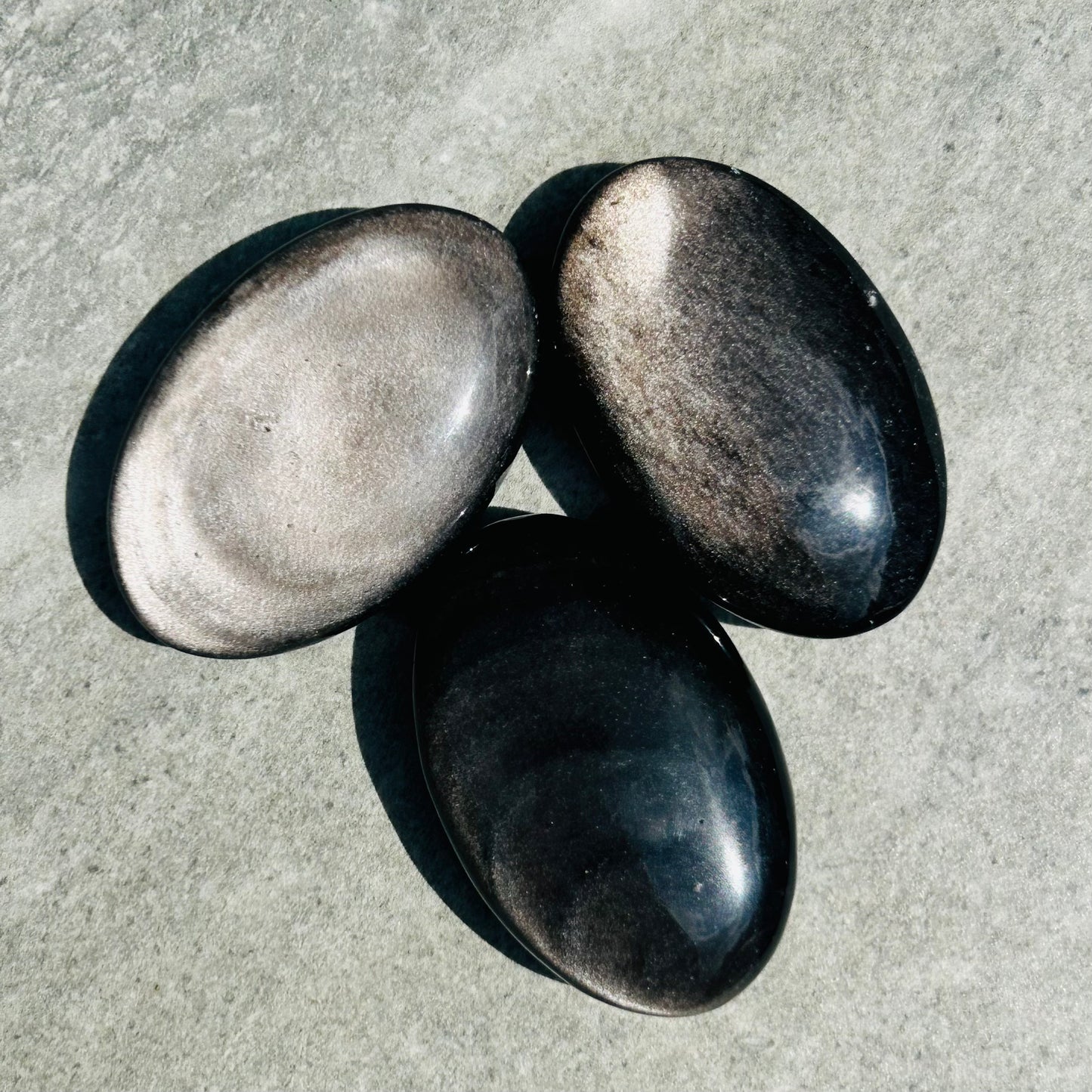 Silver Sheen Obsidian Palmstone