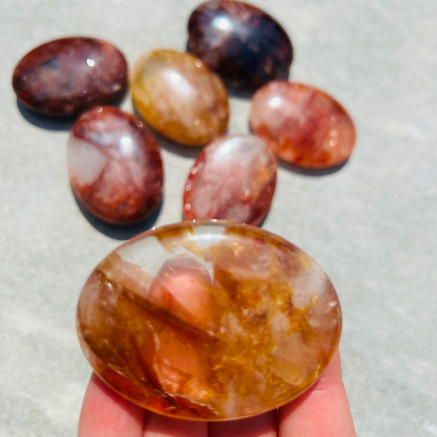 Fire Quartz Palmstone