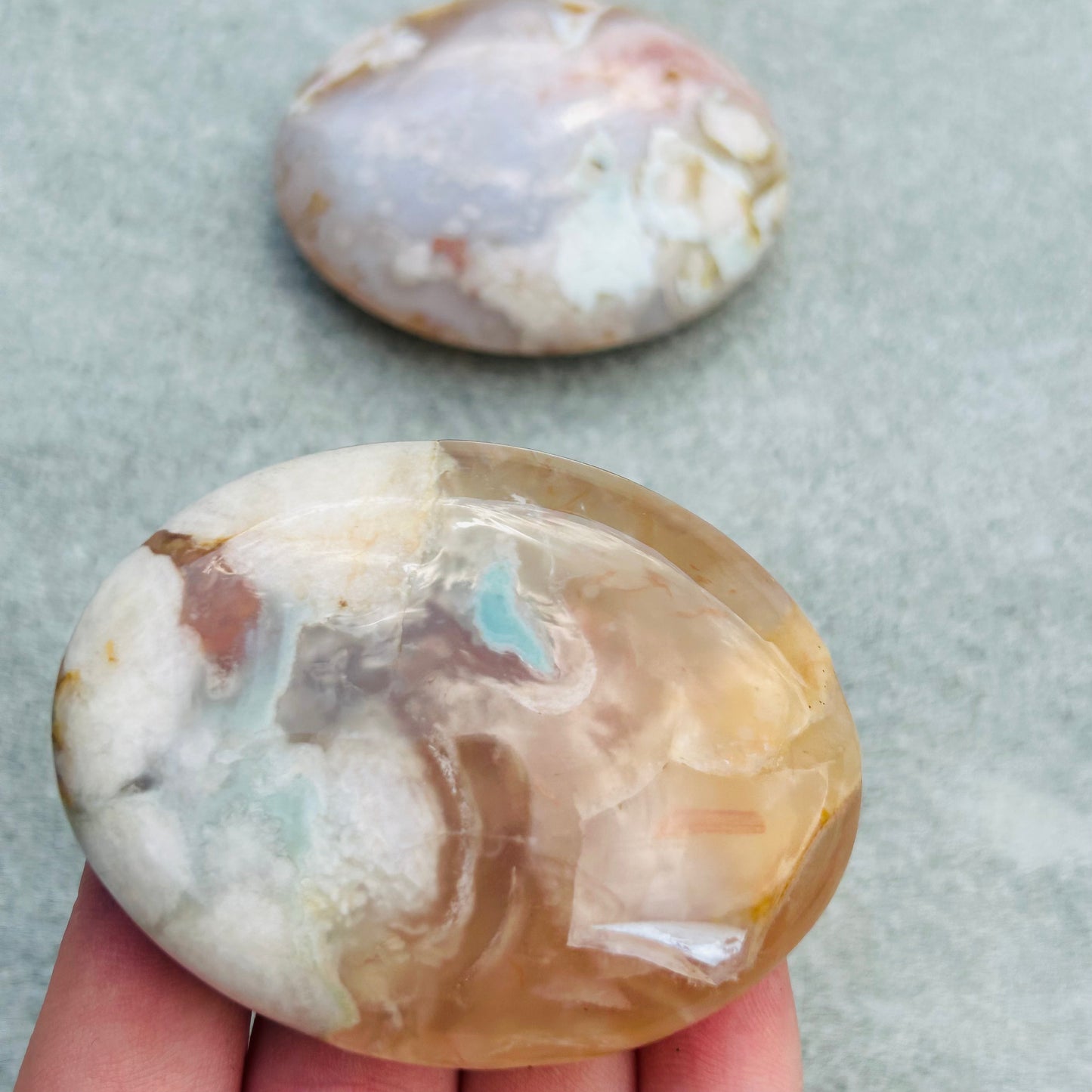 Large Flower Agate Plamstone