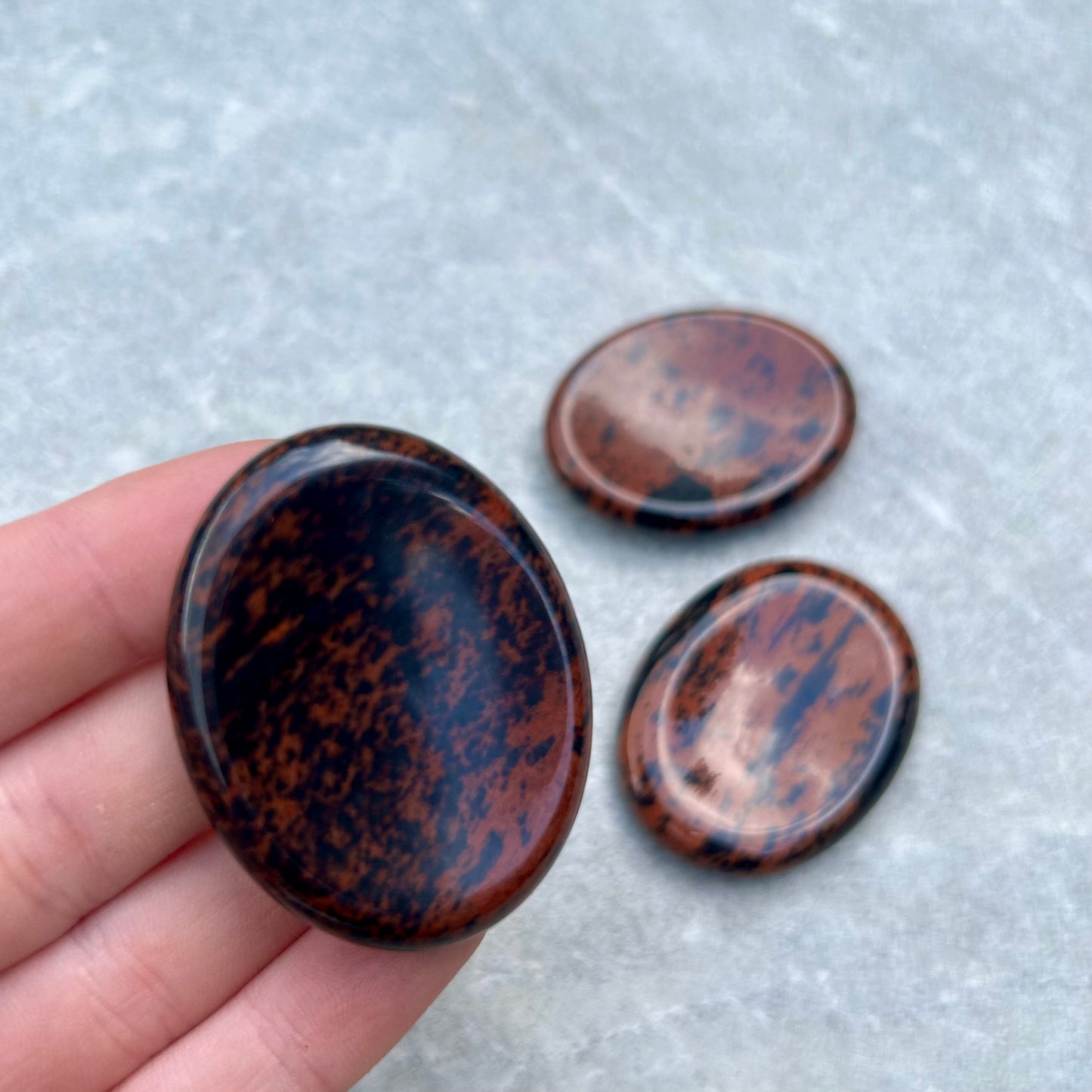 Mahogany Obsidian Oval Worry Stone