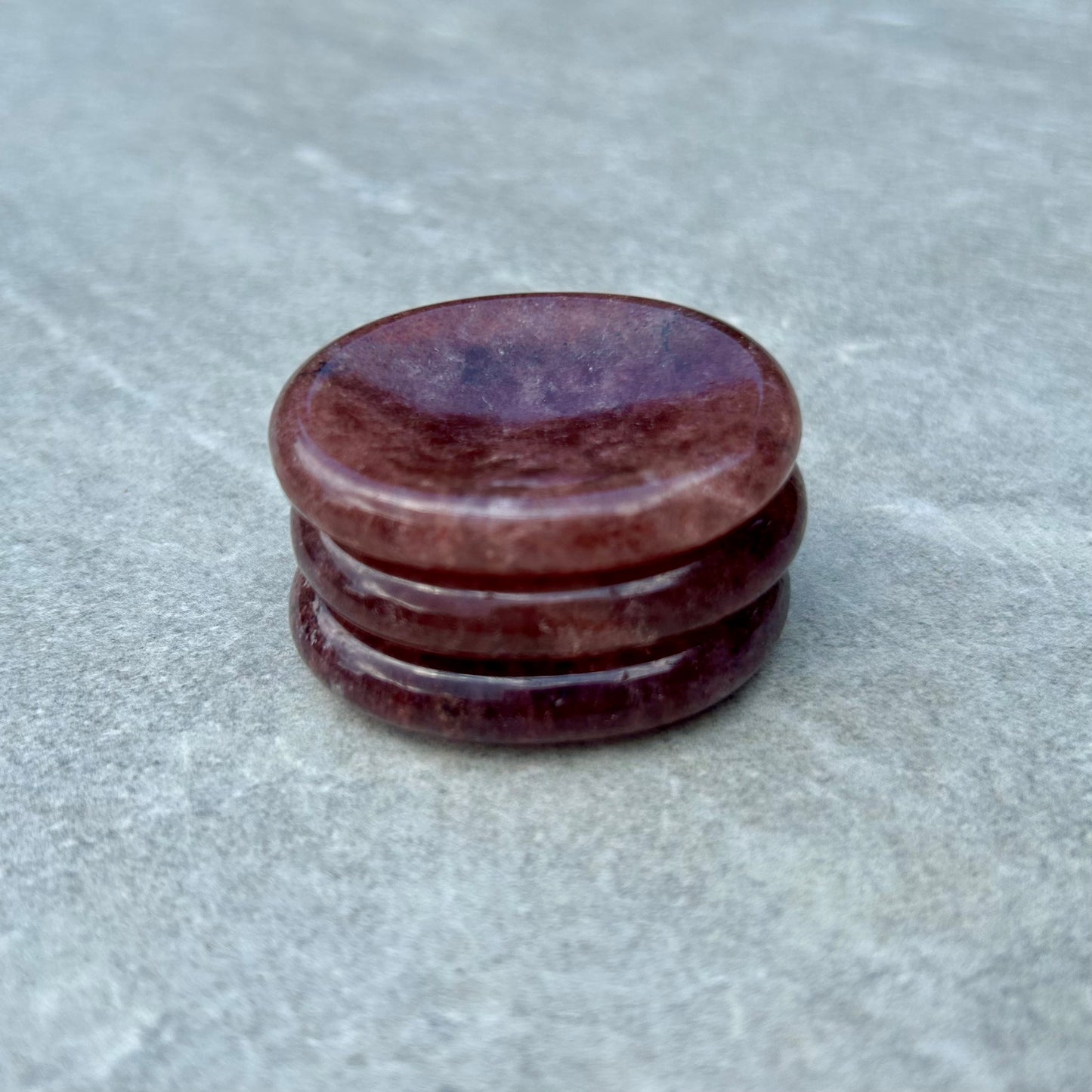 Strawberry Quartz Oval Worry Stone