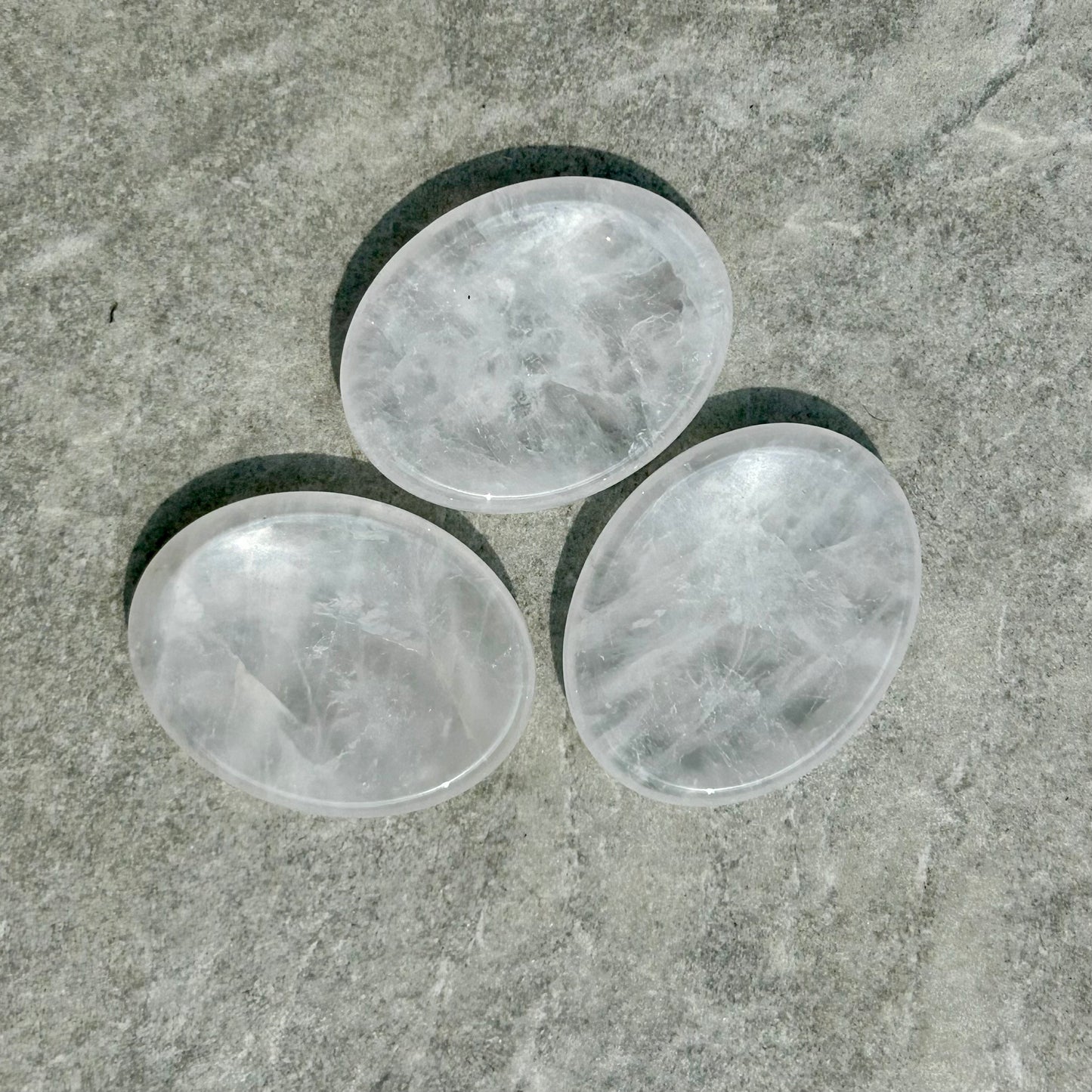 Clear Quartz Oval Worry Stone