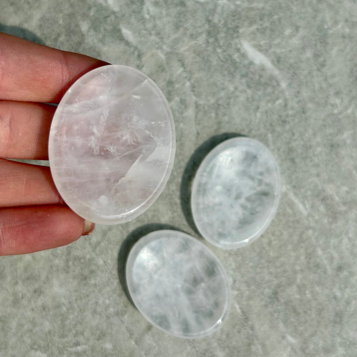 Clear Quartz Oval Worry Stone