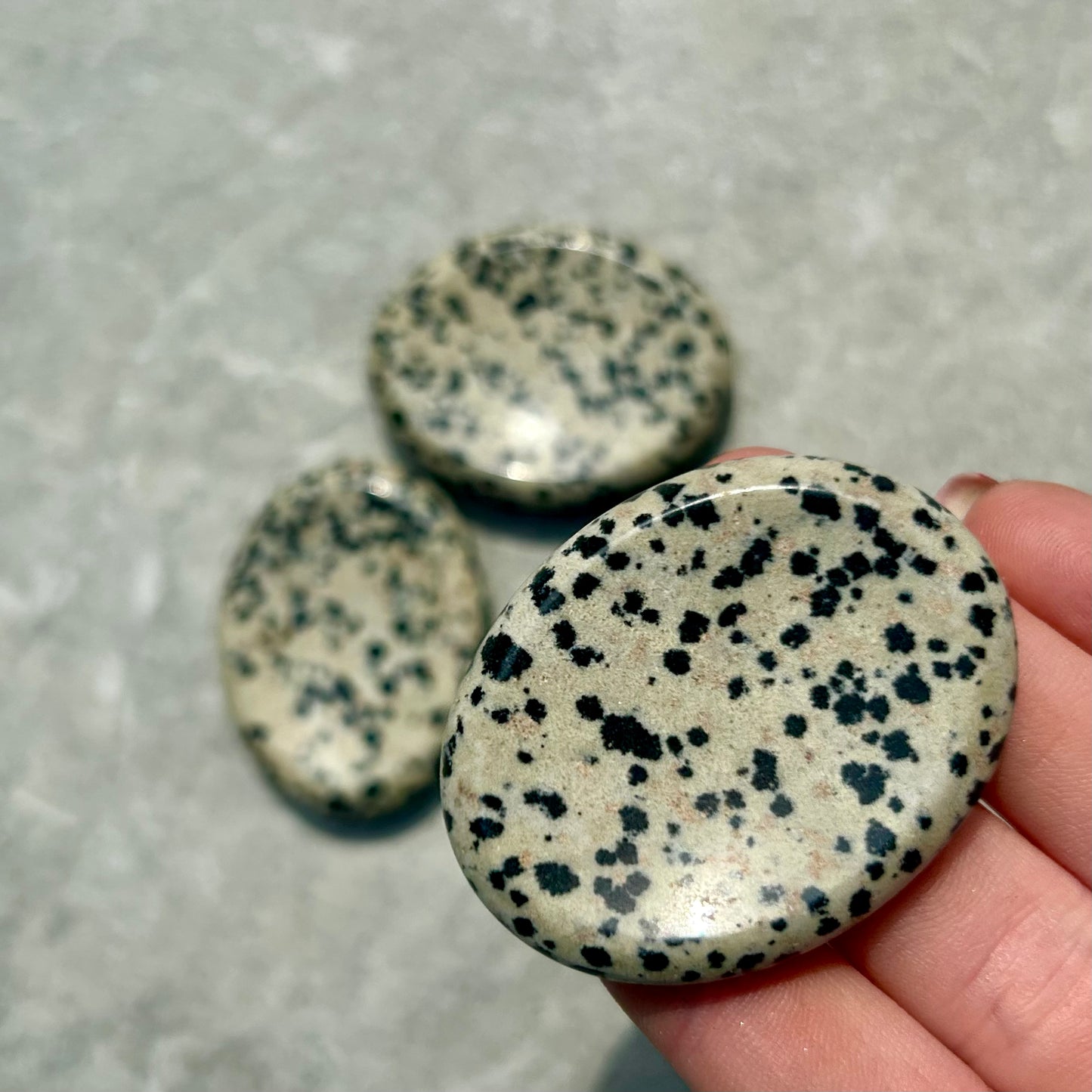 Dalmatian Jasper Oval Worry Stone