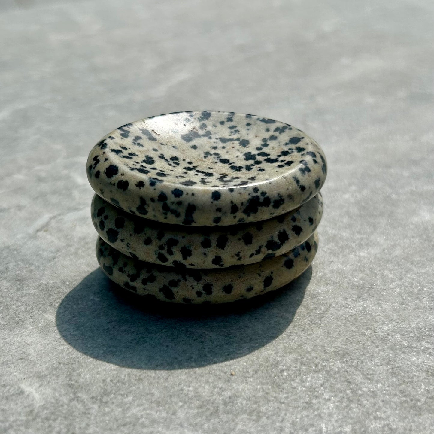 Dalmatian Jasper Oval Worry Stone