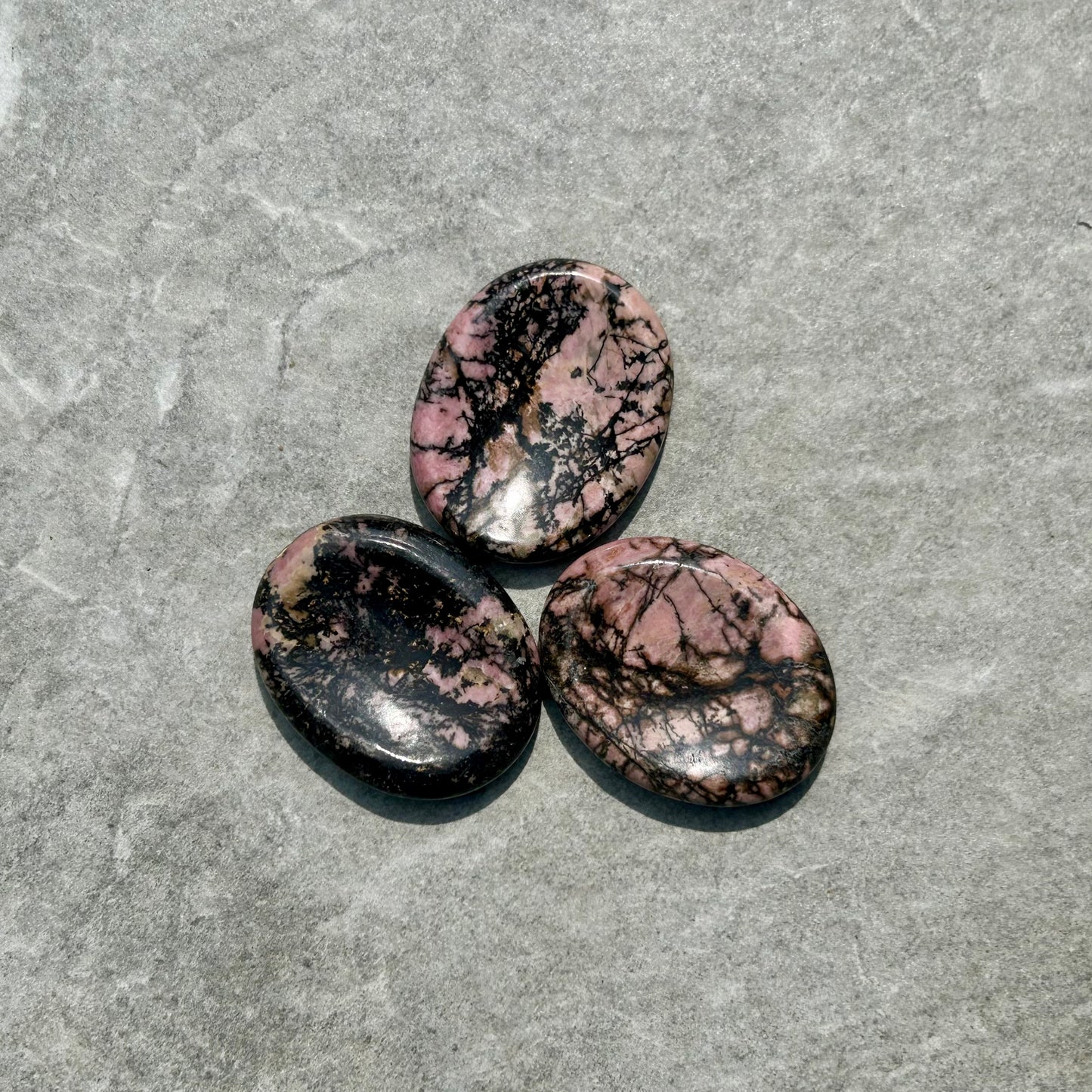 Rhodonite Oval Worry Stone