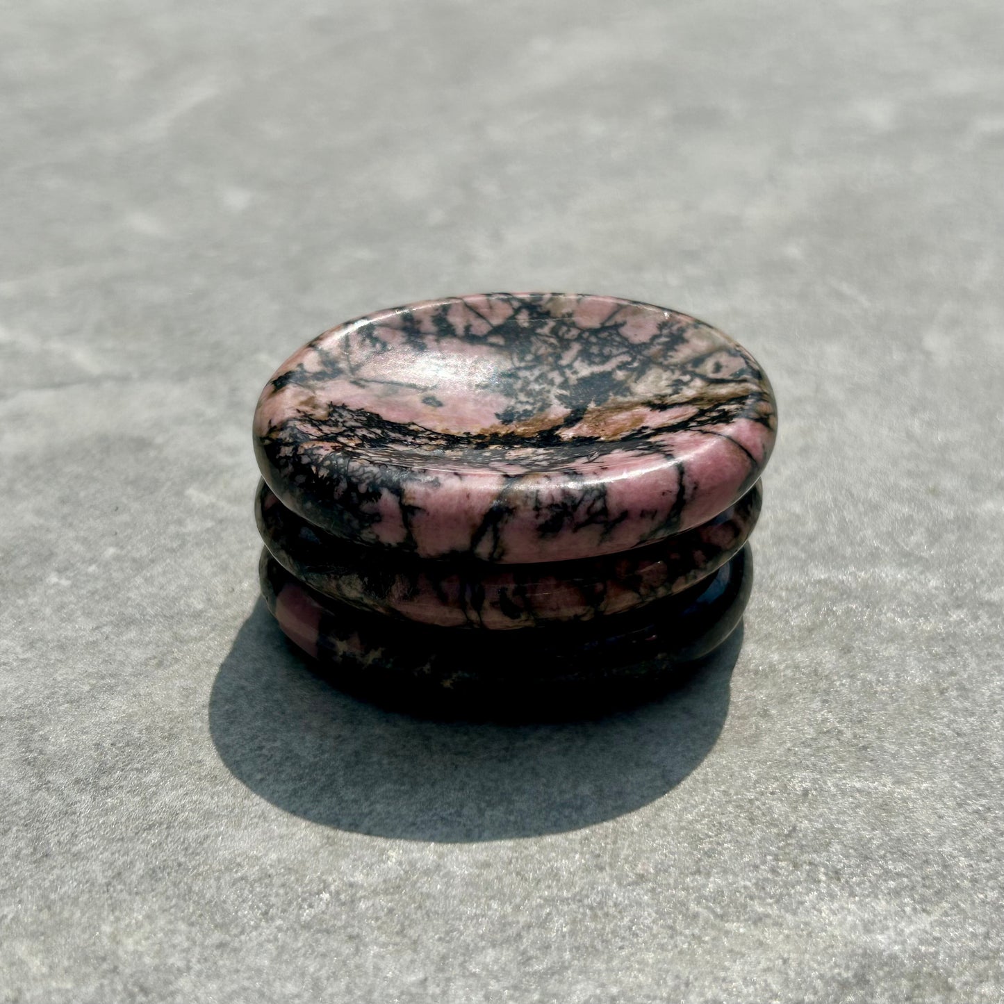 Rhodonite Oval Worry Stone