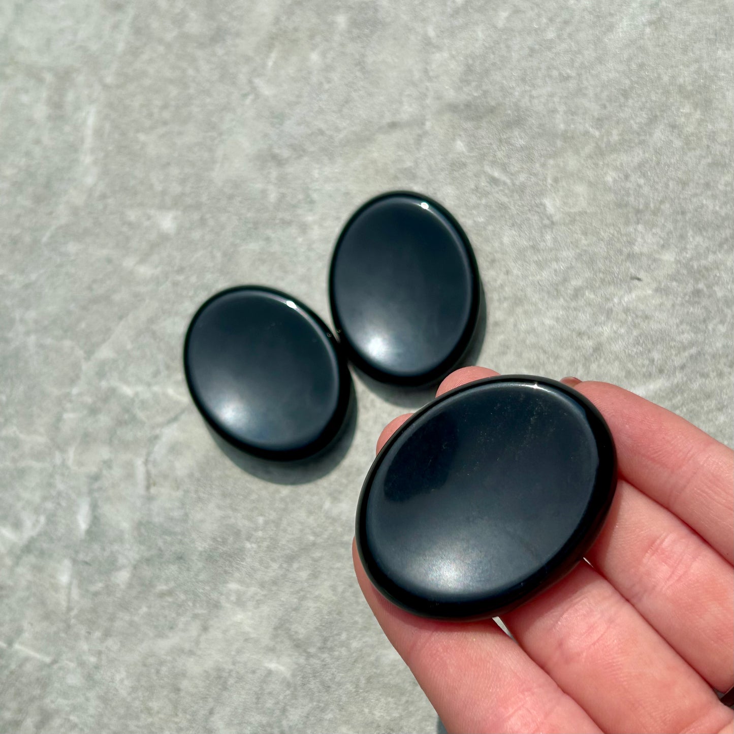 Obsidian Oval Worry Stone