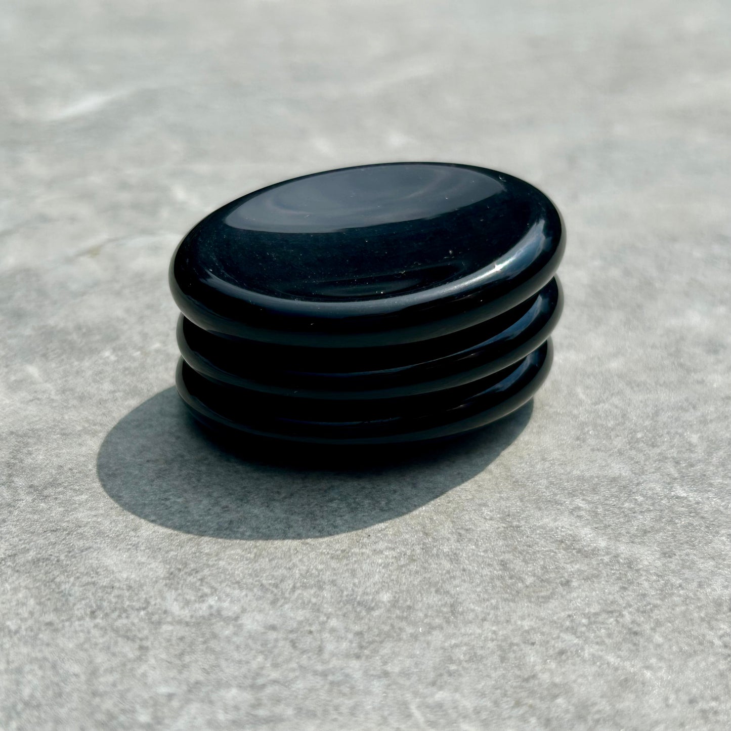 Obsidian Oval Worry Stone