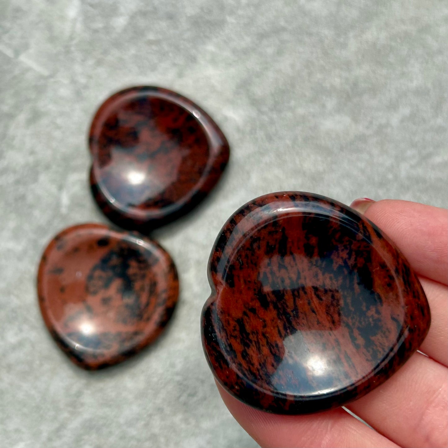 Mahogany Obsidian Heart Worry Stone
