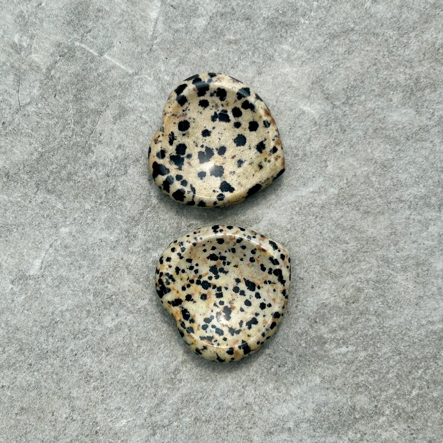 Dalmatian Jasper Heart Worry Stone
