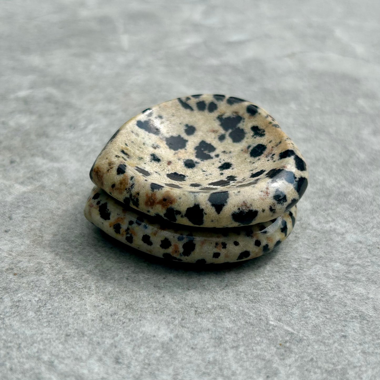 Dalmatian Jasper Heart Worry Stone