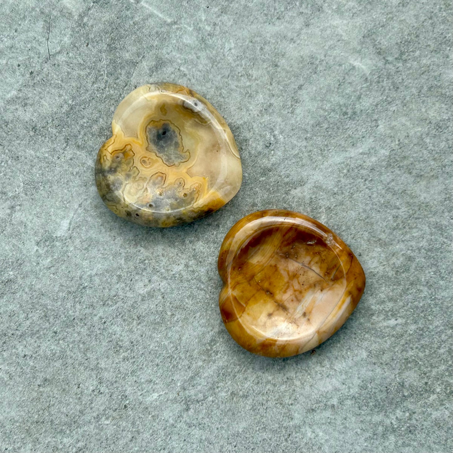 Crazy Lace Agate Heart Worry Stone