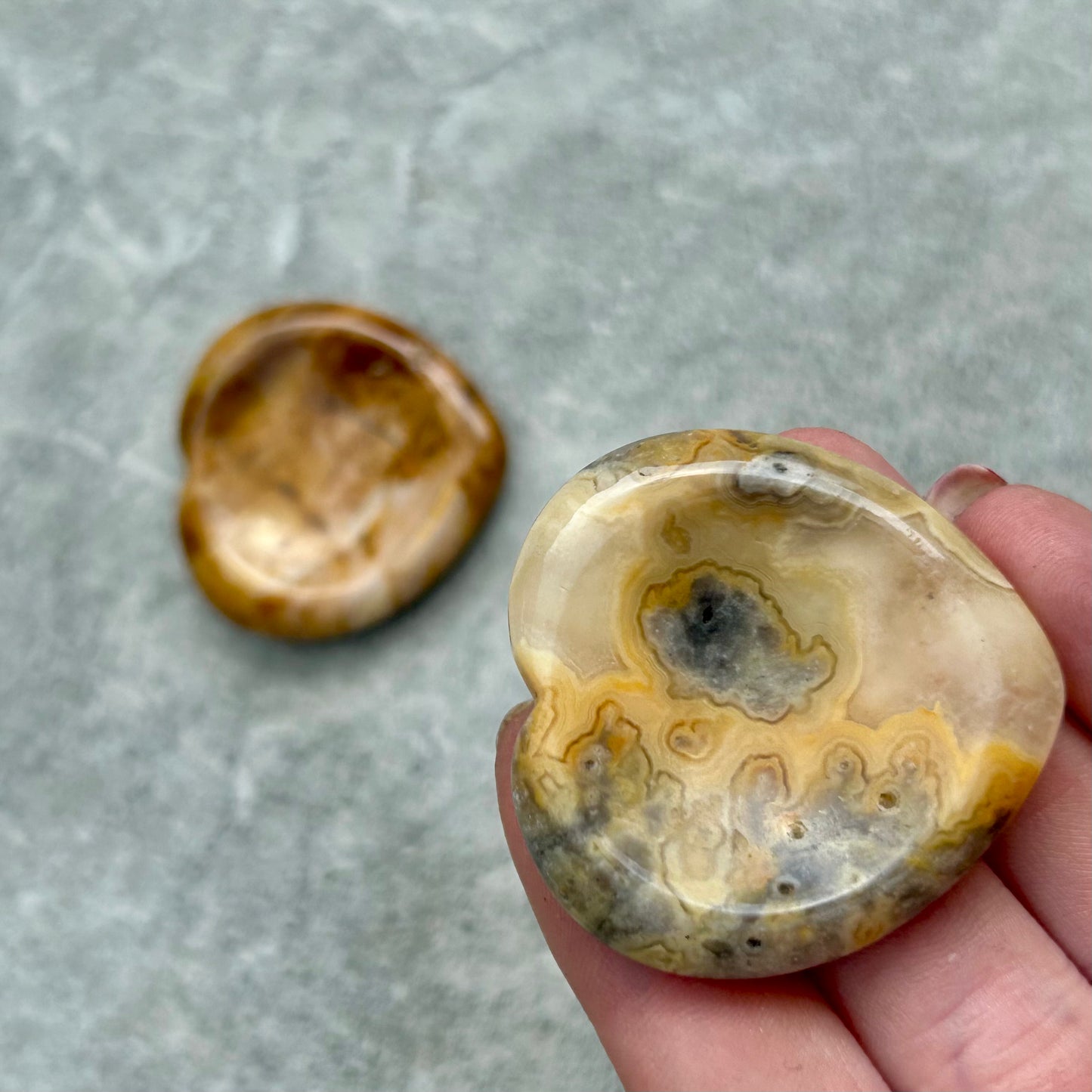 Crazy Lace Agate Heart Worry Stone